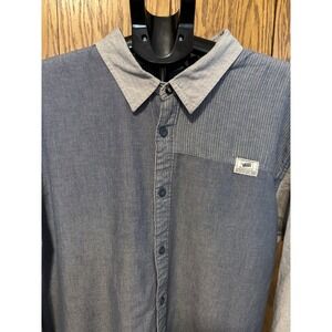 VANS‎ Mens XXL Classic Fit Sole Of Skate Denim Look Mens Button Up  100% Cotton
